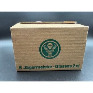 Jagermeister Shot Glasses Set 6 2cl Stag Logo Barware New In Box